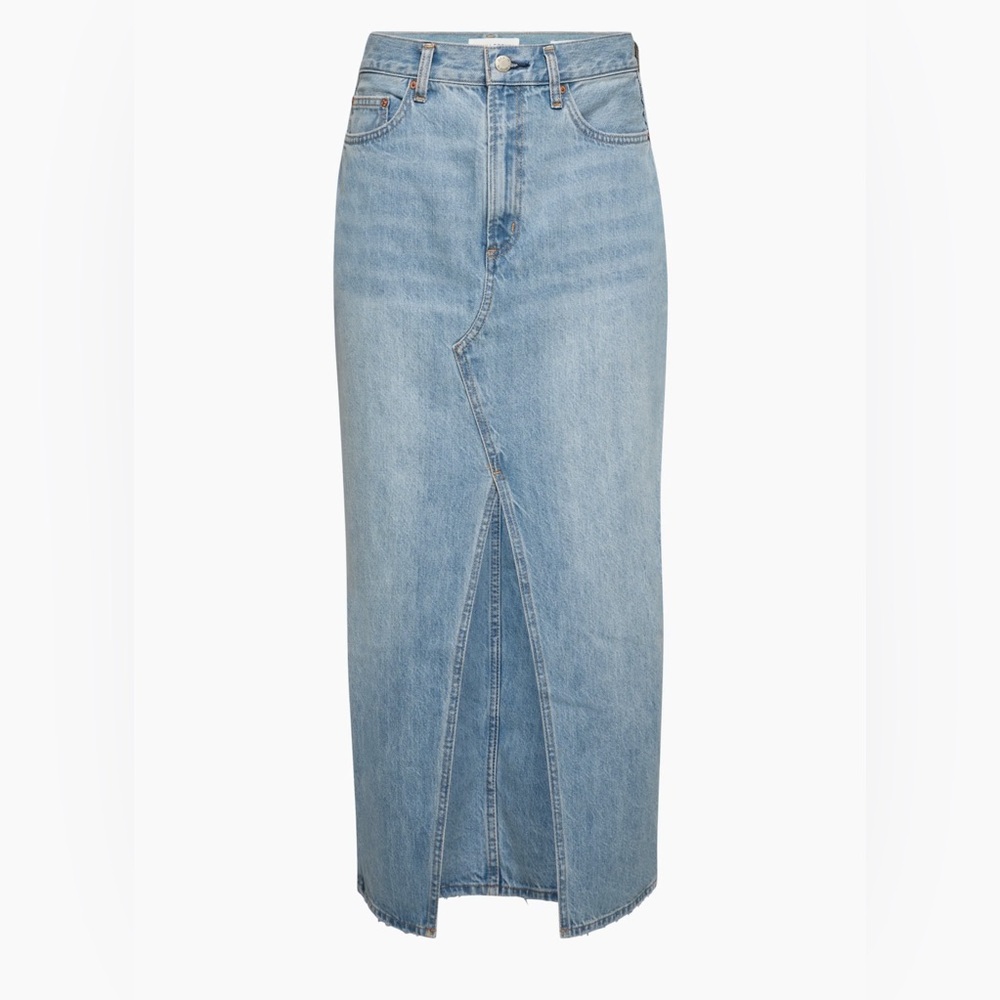 Aritzia Denim Forum The '90s Vintage Maxi Denim Skirt in 7 Yrs Bleu Taboo